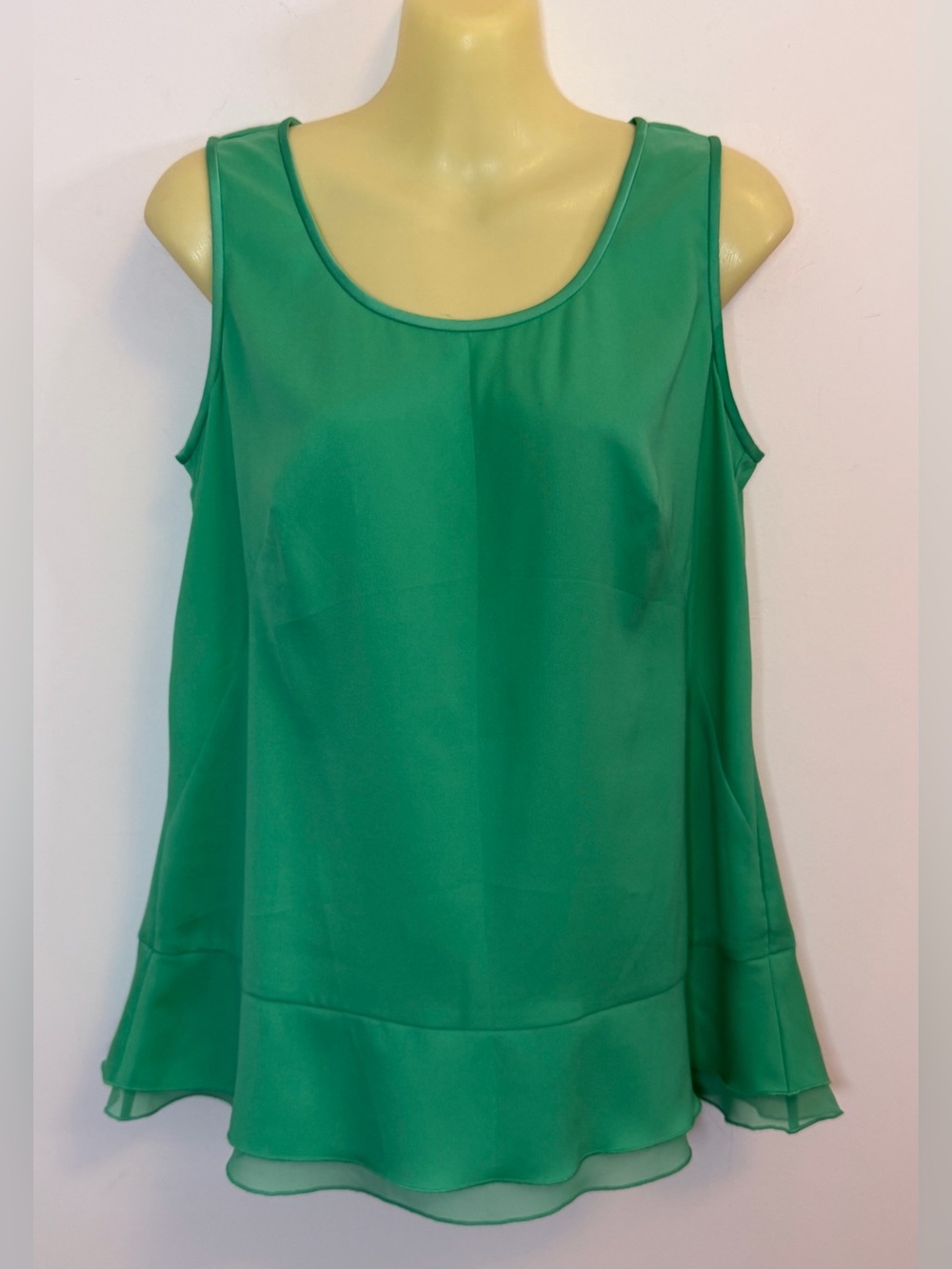 Ann Taylor Green Sleeveless Layered Tank Top
